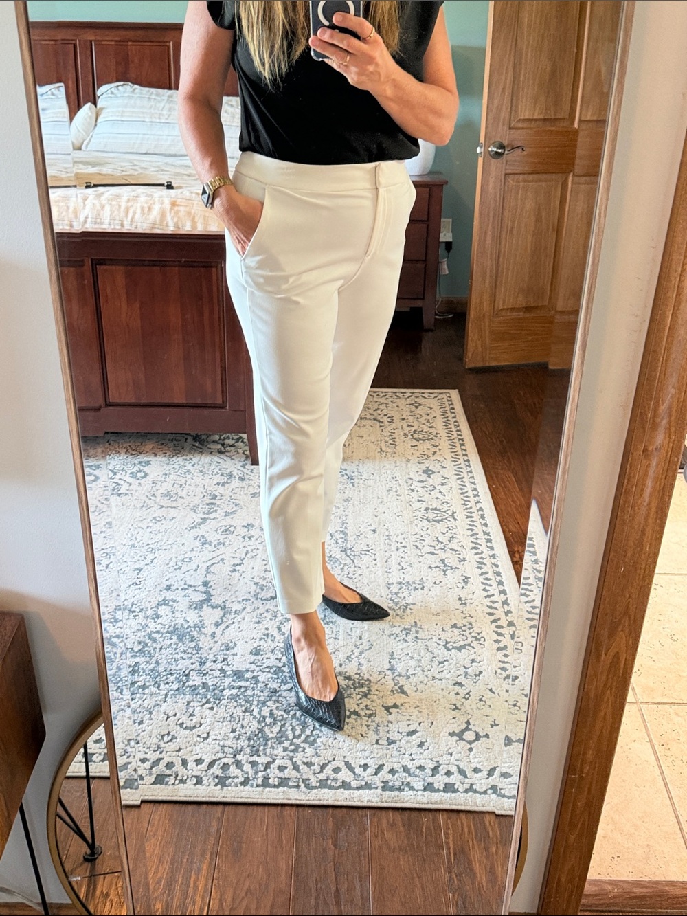 Rachel Zoe Cream Ankle Trousers